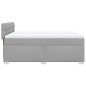 vidaXL Boxspringbett mit Matratze Hellgrau 160x200 cm Stoff vidaXL Boxspringbett mit Matratze Hellgrau 160x200 cm Stoff