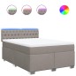vidaXL Boxspringbett mit Matratze Taupe 160x200 cm Stoff vidaXL Boxspringbett mit Matratze Taupe 160x200 cm Stoff