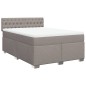vidaXL Boxspringbett mit Matratze Taupe 160x200 cm Stoff vidaXL Boxspringbett mit Matratze Taupe 160x200 cm Stoff