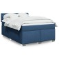 vidaXL Boxspringbett mit Matratze Blau 160x200 cm Stoff vidaXL Boxspringbett mit Matratze Blau 160x200 cm Stoff