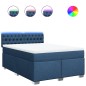vidaXL Boxspringbett mit Matratze Blau 160x200 cm Stoff vidaXL Boxspringbett mit Matratze Blau 160x200 cm Stoff