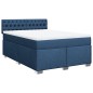 vidaXL Boxspringbett mit Matratze Blau 160x200 cm Stoff vidaXL Boxspringbett mit Matratze Blau 160x200 cm Stoff