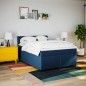 vidaXL Boxspringbett mit Matratze Blau 160x200 cm Stoff vidaXL Boxspringbett mit Matratze Blau 160x200 cm Stoff