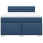 vidaXL Boxspringbett mit Matratze Blau 160x200 cm Stoff vidaXL Boxspringbett mit Matratze Blau 160x200 cm Stoff