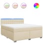 vidaXL Boxspringbett mit Matratze Creme 180x200 cm Stoff vidaXL Boxspringbett mit Matratze Creme 180x200 cm Stoff