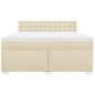 vidaXL Boxspringbett mit Matratze Creme 180x200 cm Stoff vidaXL Boxspringbett mit Matratze Creme 180x200 cm Stoff