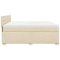 vidaXL Boxspringbett mit Matratze Creme 180x200 cm Stoff vidaXL Boxspringbett mit Matratze Creme 180x200 cm Stoff