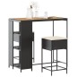 vidaXL 3-tlg. Gartenbar-Set mit Kissen Schwarz Poly Rattan vidaXL 3-tlg. Gartenbar-Set mit Kissen Schwarz Poly Rattan