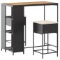 vidaXL 3-tlg. Gartenbar-Set mit Kissen Schwarz Poly Rattan vidaXL 3-tlg. Gartenbar-Set mit Kissen Schwarz Poly Rattan
