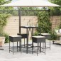 vidaXL 5-tlg. Gartenbar-Set mit Kissen Schwarz Poly Rattan vidaXL 5-tlg. Gartenbar-Set mit Kissen Schwarz Poly Rattan