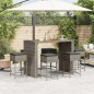 vidaXL 7-tlg. Gartenbar-Set mit Kissen Grau Poly Rattan vidaXL 7-tlg. Gartenbar-Set mit Kissen Grau Poly Rattan