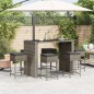 vidaXL 7-tlg. Gartenbar-Set mit Kissen Grau Poly Rattan vidaXL 7-tlg. Gartenbar-Set mit Kissen Grau Poly Rattan