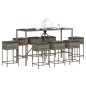 vidaXL 9-tlg. Gartenbar-Set mit Kissen Grau Poly Rattan vidaXL 9-tlg. Gartenbar-Set mit Kissen Grau Poly Rattan
