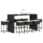 vidaXL 9-tlg. Gartenbar-Set mit Kissen Schwarz Poly Rattan vidaXL 9-tlg. Gartenbar-Set mit Kissen Schwarz Poly Rattan