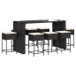 vidaXL 9-tlg. Gartenbar-Set mit Kissen Schwarz Poly Rattan vidaXL 9-tlg. Gartenbar-Set mit Kissen Schwarz Poly Rattan