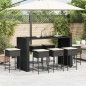 vidaXL 9-tlg. Gartenbar-Set mit Kissen Schwarz Poly Rattan vidaXL 9-tlg. Gartenbar-Set mit Kissen Schwarz Poly Rattan
