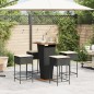 vidaXL 5-tlg. Gartenbar-Set mit Kissen Schwarz Poly Rattan vidaXL 5-tlg. Gartenbar-Set mit Kissen Schwarz Poly Rattan