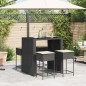 vidaXL 5-tlg. Gartenbar-Set mit Kissen Schwarz Poly Rattan vidaXL 5-tlg. Gartenbar-Set mit Kissen Schwarz Poly Rattan