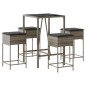 vidaXL 5-tlg. Gartenbar-Set mit Kissen Grau Poly Rattan vidaXL 5-tlg. Gartenbar-Set mit Kissen Grau Poly Rattan