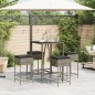 vidaXL 5-tlg. Gartenbar-Set mit Kissen Grau Poly Rattan vidaXL 5-tlg. Gartenbar-Set mit Kissen Grau Poly Rattan
