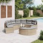 vidaXL 3-tlg. Garten-Sofagarnitur Halbrund Beige Poly-Rattan vidaXL 3-tlg. Garten-Sofagarnitur Halbrund Beige Poly-Rattan