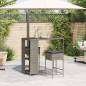 vidaXL 3-tlg. Gartenbar-Set mit Kissen Grau Poly Rattan vidaXL 3-tlg. Gartenbar-Set mit Kissen Grau Poly Rattan