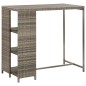 vidaXL 3-tlg. Gartenbar-Set mit Kissen Grau Poly Rattan vidaXL 3-tlg. Gartenbar-Set mit Kissen Grau Poly Rattan