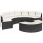 vidaXL 3-tlg. Garten-Sofagarnitur Halbrund Schwarz Poly-Rattan vidaXL 3-tlg. Garten-Sofagarnitur Halbrund Schwarz Poly-Rattan