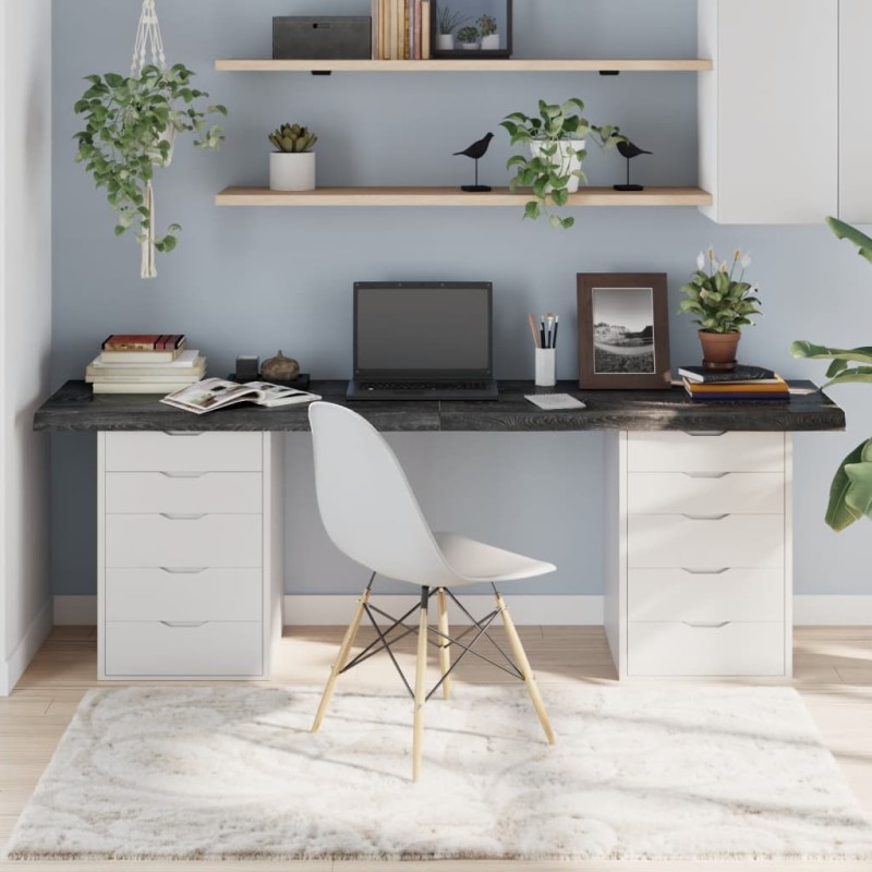 vidaXL Tischplatte Dunkelbraun 200x40x(2-6)cm Massivholz Eiche vidaXL Tischplatte Dunkelbraun 200x40x(2-6)cm Massivholz Eiche