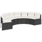 vidaXL 3-tlg. Garten-Sofagarnitur Halbrund Schwarz Poly-Rattan vidaXL 3-tlg. Garten-Sofagarnitur Halbrund Schwarz Poly-Rattan