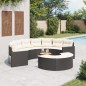 vidaXL 3-tlg. Garten-Sofagarnitur Halbrund Schwarz Poly-Rattan vidaXL 3-tlg. Garten-Sofagarnitur Halbrund Schwarz Poly-Rattan