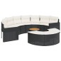 vidaXL 3-tlg. Garten-Sofagarnitur Halbrund Schwarz Poly-Rattan vidaXL 3-tlg. Garten-Sofagarnitur Halbrund Schwarz Poly-Rattan