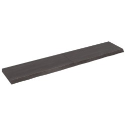 vidaXL Tischplatte Dunkelbraun 200x40x(2-6)cm Massivholz Eiche