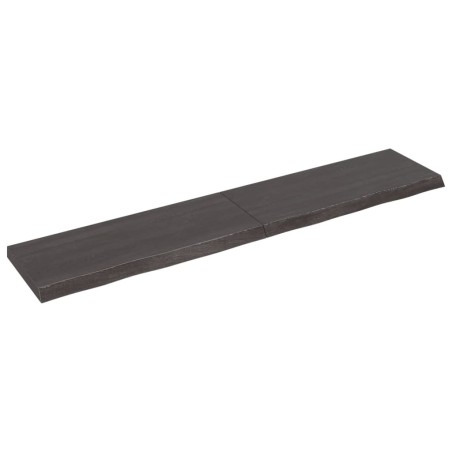 vidaXL Tischplatte Dunkelbraun 200x40x(2-6)cm Massivholz Eiche