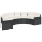 vidaXL 3-tlg. Garten-Sofagarnitur Halbrund Schwarz Poly-Rattan vidaXL 3-tlg. Garten-Sofagarnitur Halbrund Schwarz Poly-Rattan