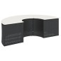 vidaXL 3-tlg. Garten-Sofagarnitur Halbrund Schwarz Poly-Rattan vidaXL 3-tlg. Garten-Sofagarnitur Halbrund Schwarz Poly-Rattan
