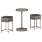vidaXL 3-tlg. Gartenbar-Set mit Kissen Grau Poly Rattan vidaXL 3-tlg. Gartenbar-Set mit Kissen Grau Poly Rattan