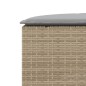 vidaXL Garten-Fußhocker mit Kissen Beige Poly-Rattan vidaXL Garten-Fußhocker mit Kissen Beige Poly-Rattan