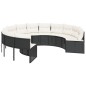vidaXL Gartensofa mit Kissen Rund Schwarz Poly-Rattan vidaXL Gartensofa mit Kissen Rund Schwarz Poly-Rattan