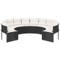 vidaXL Gartensofa mit Kissen Rund Schwarz Poly-Rattan vidaXL Gartensofa mit Kissen Rund Schwarz Poly-Rattan