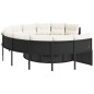 vidaXL Gartensofa mit Kissen Rund Schwarz Poly-Rattan vidaXL Gartensofa mit Kissen Rund Schwarz Poly-Rattan
