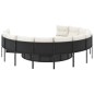 vidaXL Gartensofa mit Kissen Rund Schwarz Poly-Rattan vidaXL Gartensofa mit Kissen Rund Schwarz Poly-Rattan