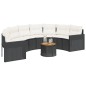 vidaXL Gartensofa mit Tisch und Kissen Halbrund Schwarz Poly-Rattan vidaXL Gartensofa mit Tisch und Kissen Halbrund Schwarz Poly-Rattan
