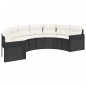 vidaXL Gartensofa mit Tisch und Kissen Halbrund Schwarz Poly-Rattan vidaXL Gartensofa mit Tisch und Kissen Halbrund Schwarz Poly-Rattan