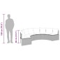 vidaXL Gartensofa mit Kissen Halbrund Grau Poly Rattan vidaXL Gartensofa mit Kissen Halbrund Grau Poly Rattan