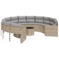 vidaXL Gartensofa mit Tisch und Kissen Rund Beige Poly-Rattan vidaXL Gartensofa mit Tisch und Kissen Rund Beige Poly-Rattan