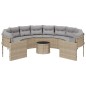vidaXL Gartensofa mit Tisch und Kissen Rund Beige Poly-Rattan vidaXL Gartensofa mit Tisch und Kissen Rund Beige Poly-Rattan