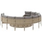 vidaXL Gartensofa mit Tisch und Kissen Rund Beige Poly-Rattan vidaXL Gartensofa mit Tisch und Kissen Rund Beige Poly-Rattan