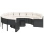 vidaXL Gartensofa mit Tisch und Kissen Rund Schwarz Poly-Rattan vidaXL Gartensofa mit Tisch und Kissen Rund Schwarz Poly-Rattan