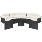 vidaXL Gartensofa mit Tisch und Kissen Rund Schwarz Poly-Rattan vidaXL Gartensofa mit Tisch und Kissen Rund Schwarz Poly-Rattan